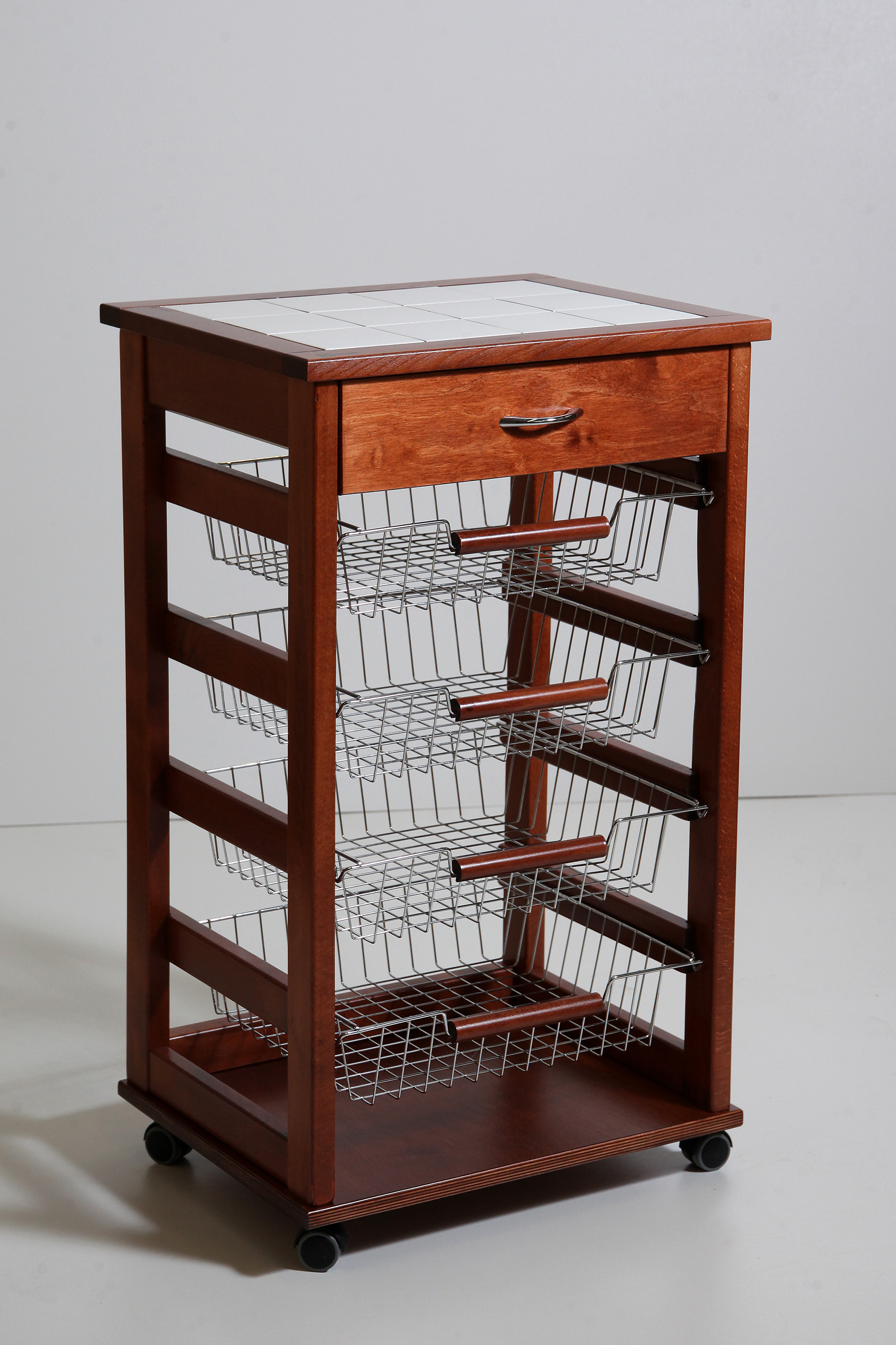 MAS007 carrello vesuvio con cassetto ciliegio