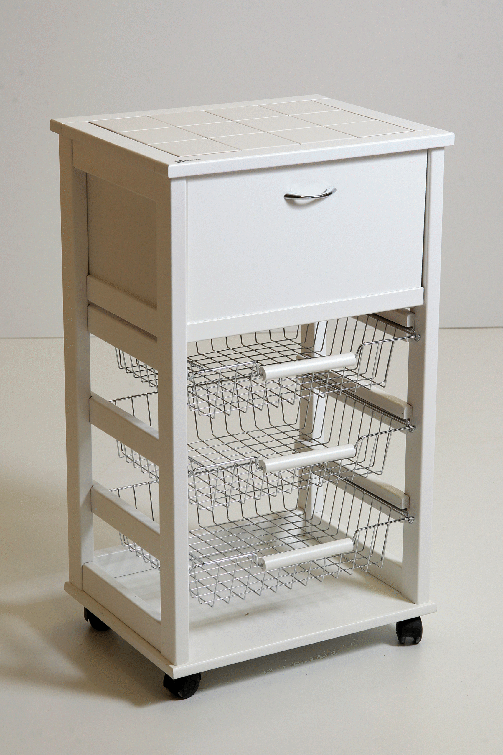 MAS063 carrello vesuvio portapane bianco