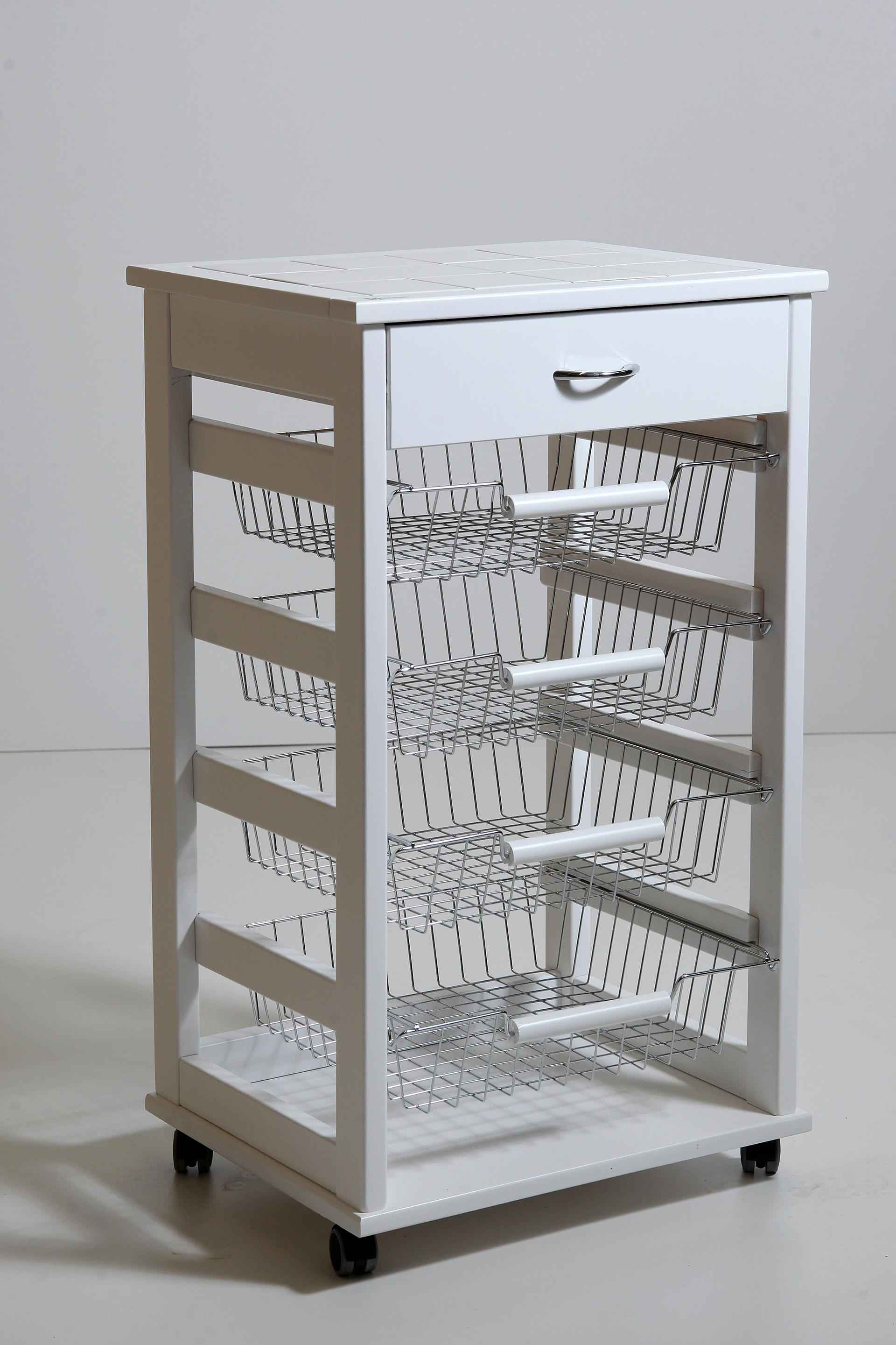 MAS235 carrello vesuvio con cassetto bianco