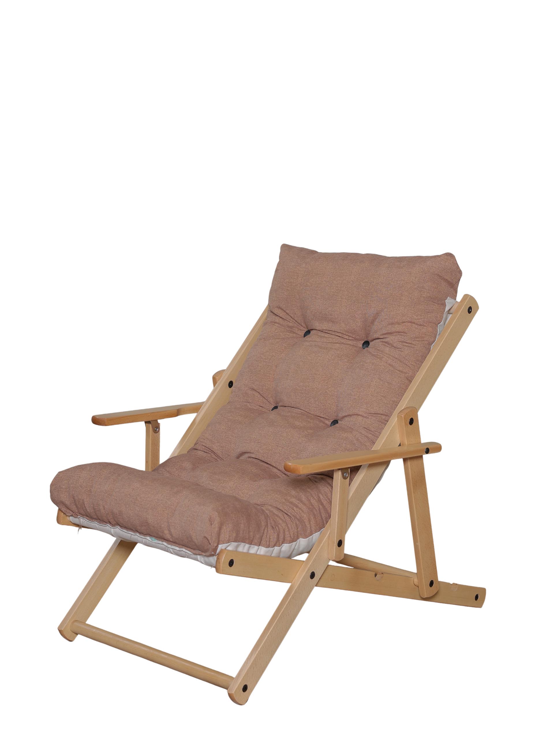 MAS010 POLTRONA RELAX TELAIO MIELE TESSUTO MARRONE TINTA UNITA