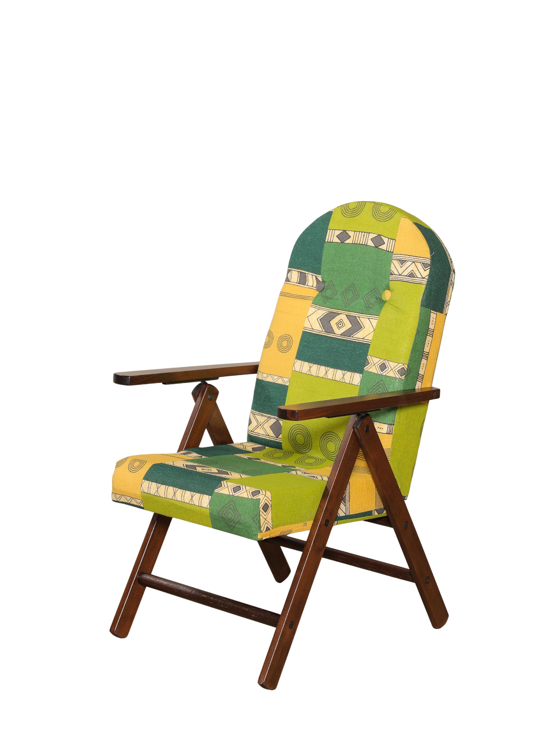 MAS011 POLTRONA AMALFI NOCE TESSUTO APASCHE VERDE