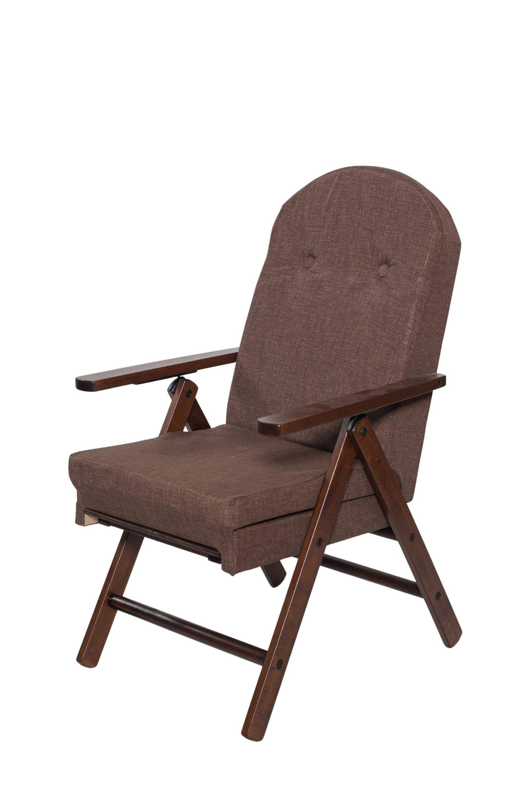 MAS012 POLTRONA AMALFI CON PROLUNGA NOCE MARRONE TINTA UNITA CHIUSA