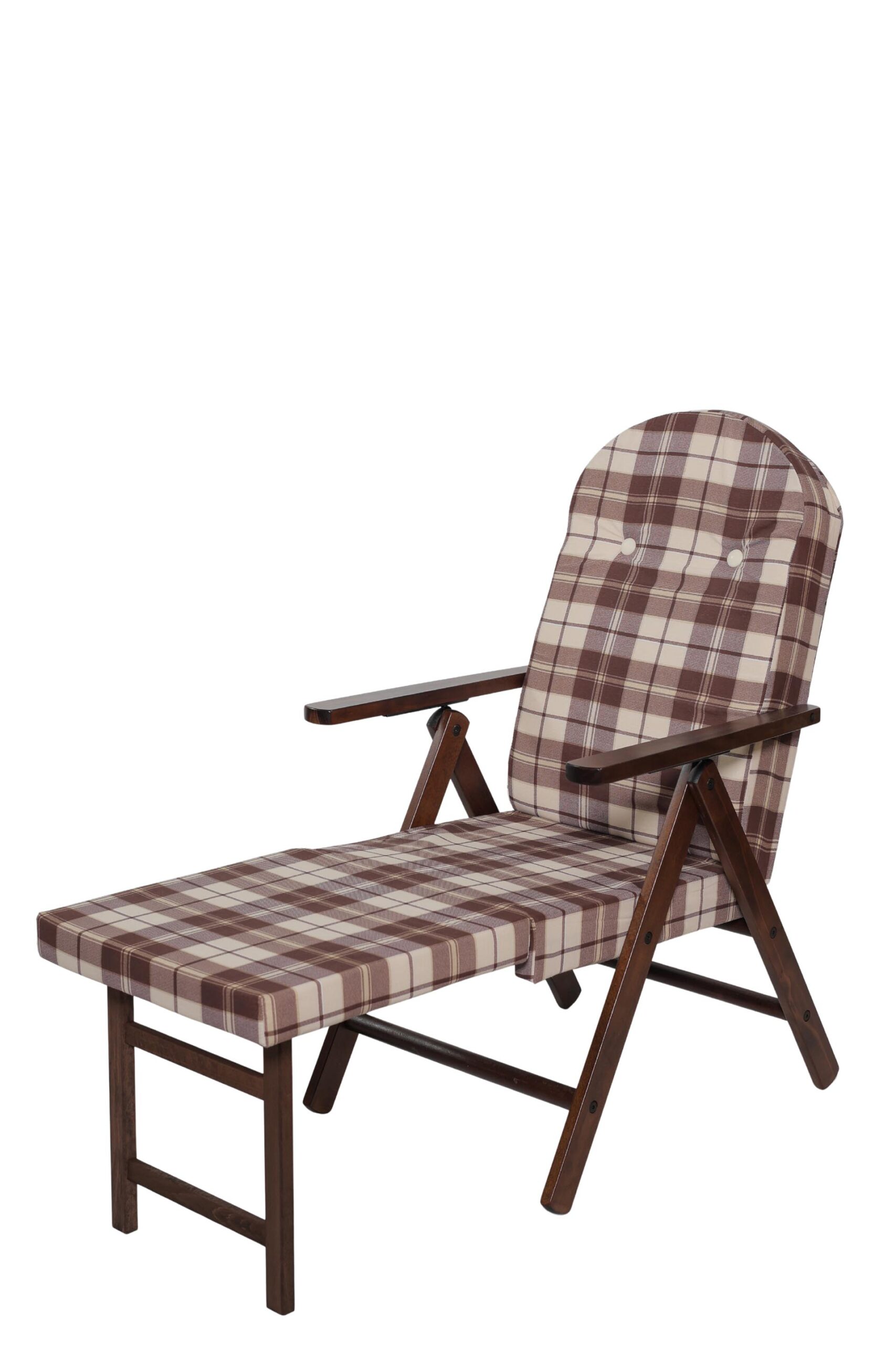 MAS012 POLTRONA AMALFI CON PROLUNGA NOCE TESSUTO MARRONE CLASSICO APERTA