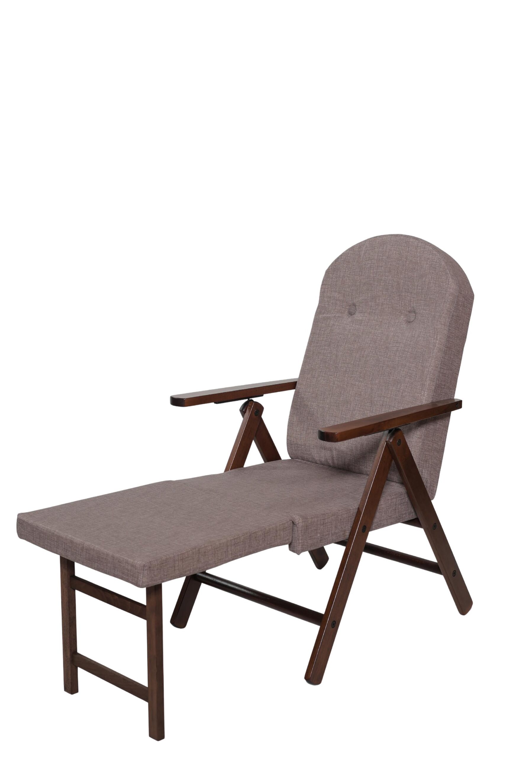 MAS012 POLTRONA AMALFI CON PROLUNGA NOCE TINTA UNITA GRIGIO APERTA