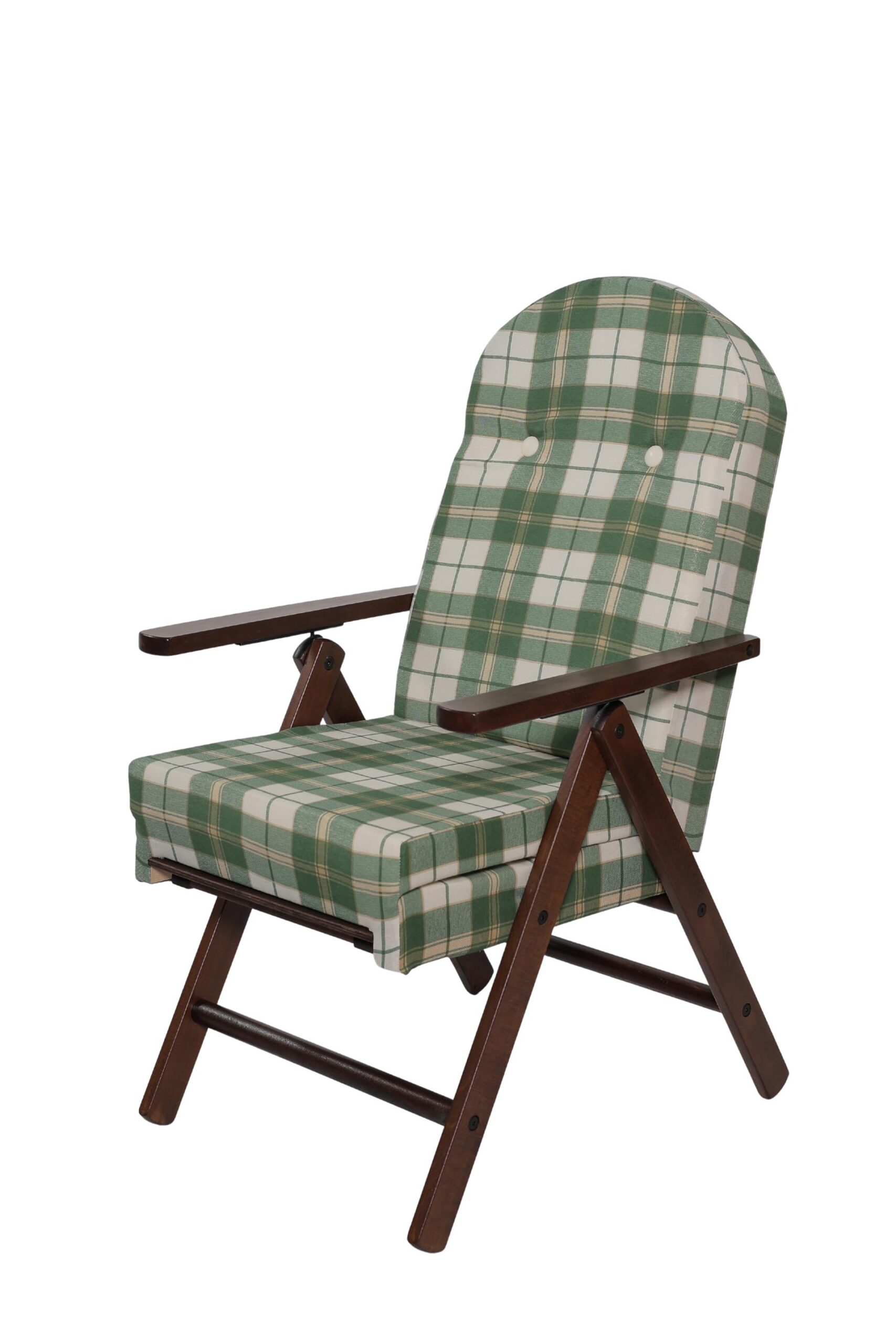 MAS012 POLTRONA AMALFI CON PROLUNGA NOCE VERDE CLASSICO CHIUSA