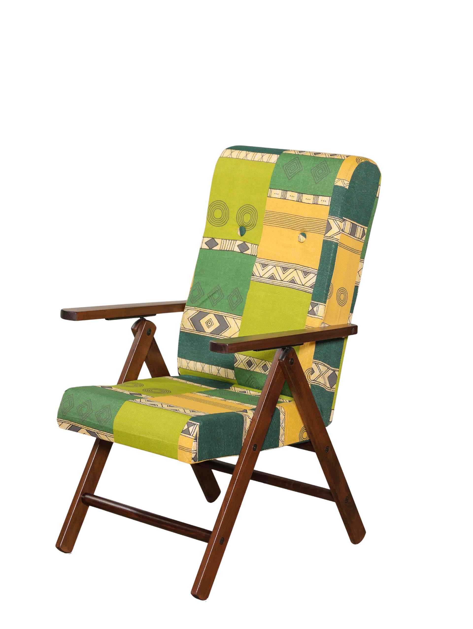 MAS020 POLTRONA MOLISANA NOCE TESSUTO APASCHE VERDE