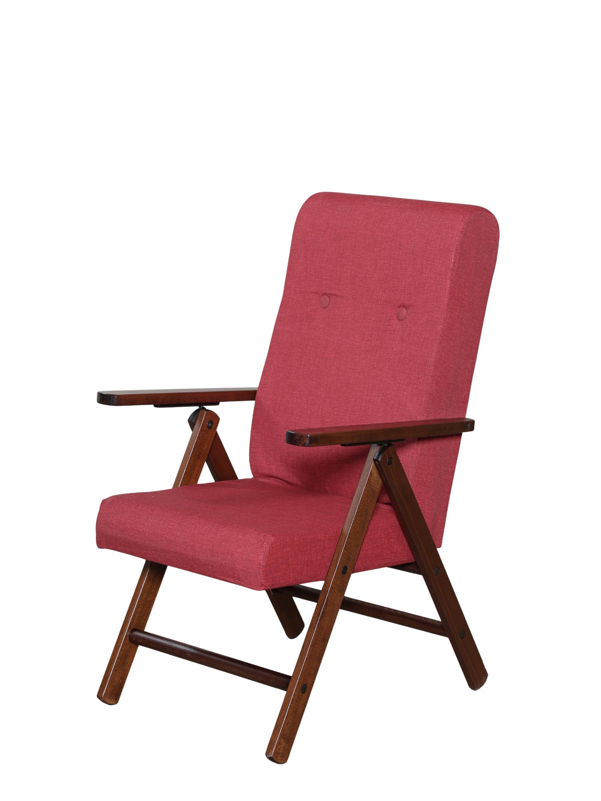 MAS020 POLTRONA MOLISANA NOCE TESSUTO TINTA UNITA BORDO