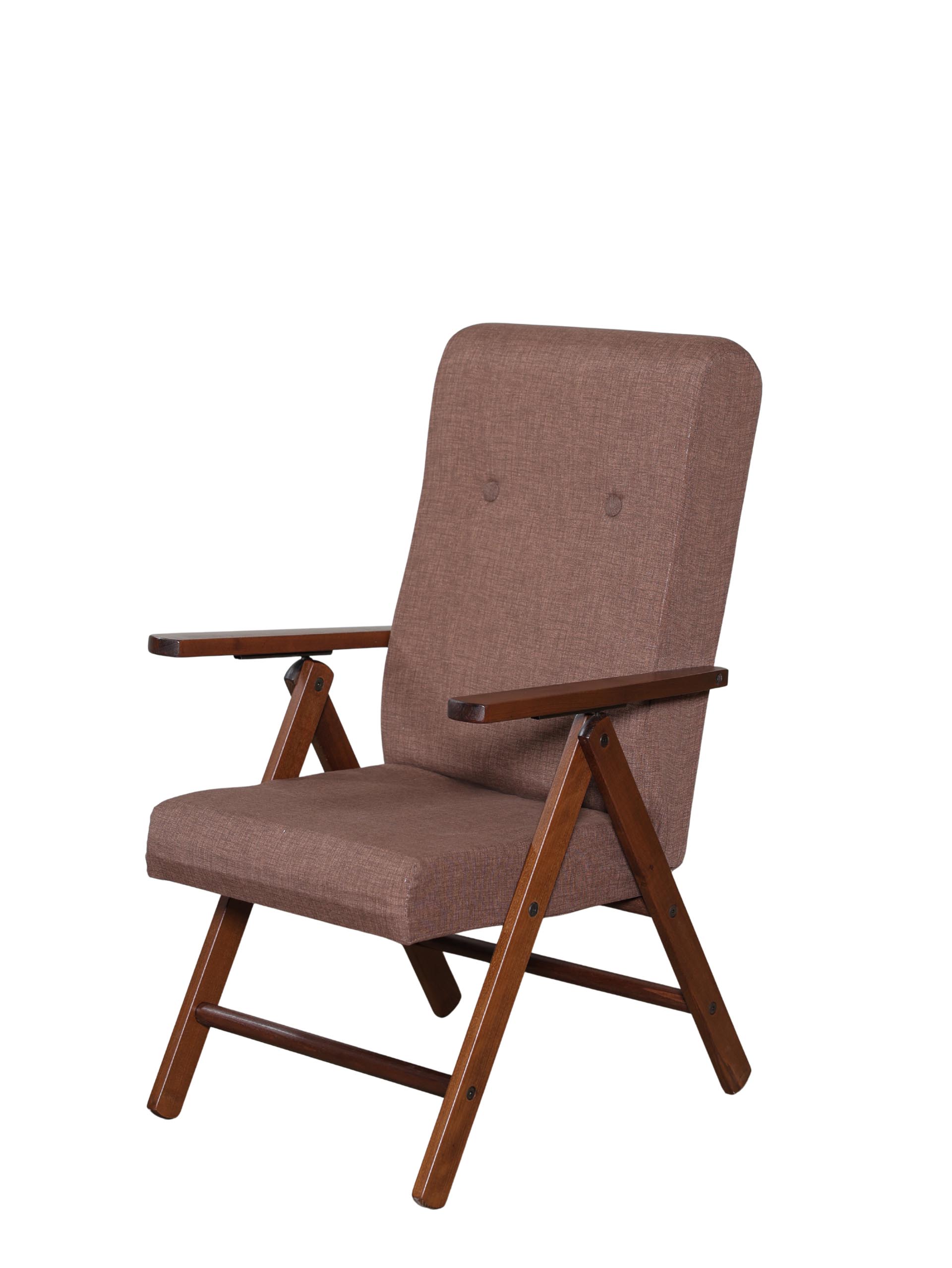 MAS020 POLTRONA MOLISANA NOCE TESSUTO TINTA UNITA MARRONE