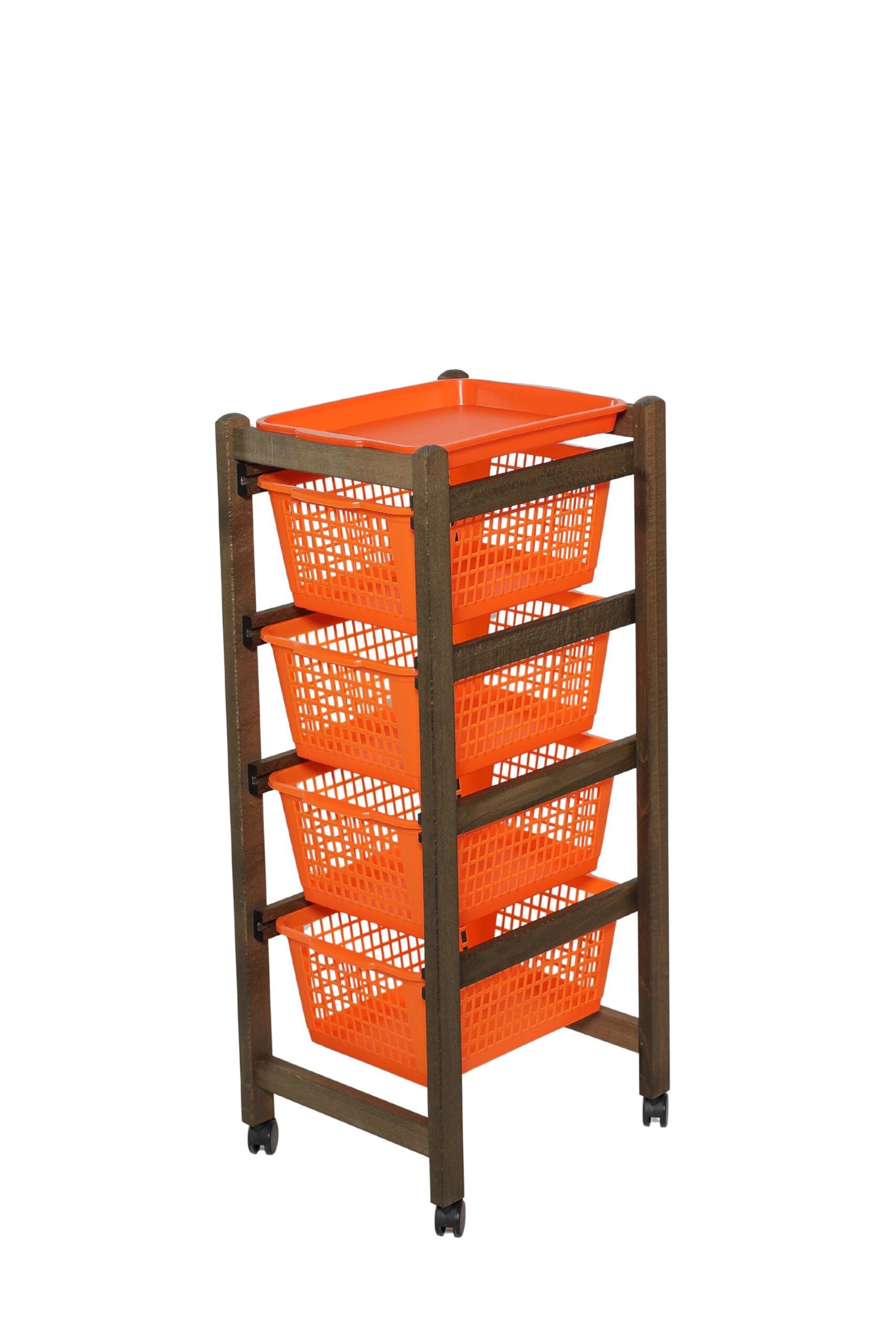 MAS022 CARRELLO JOLLY ECO NOCE CESTO ARANCIONE