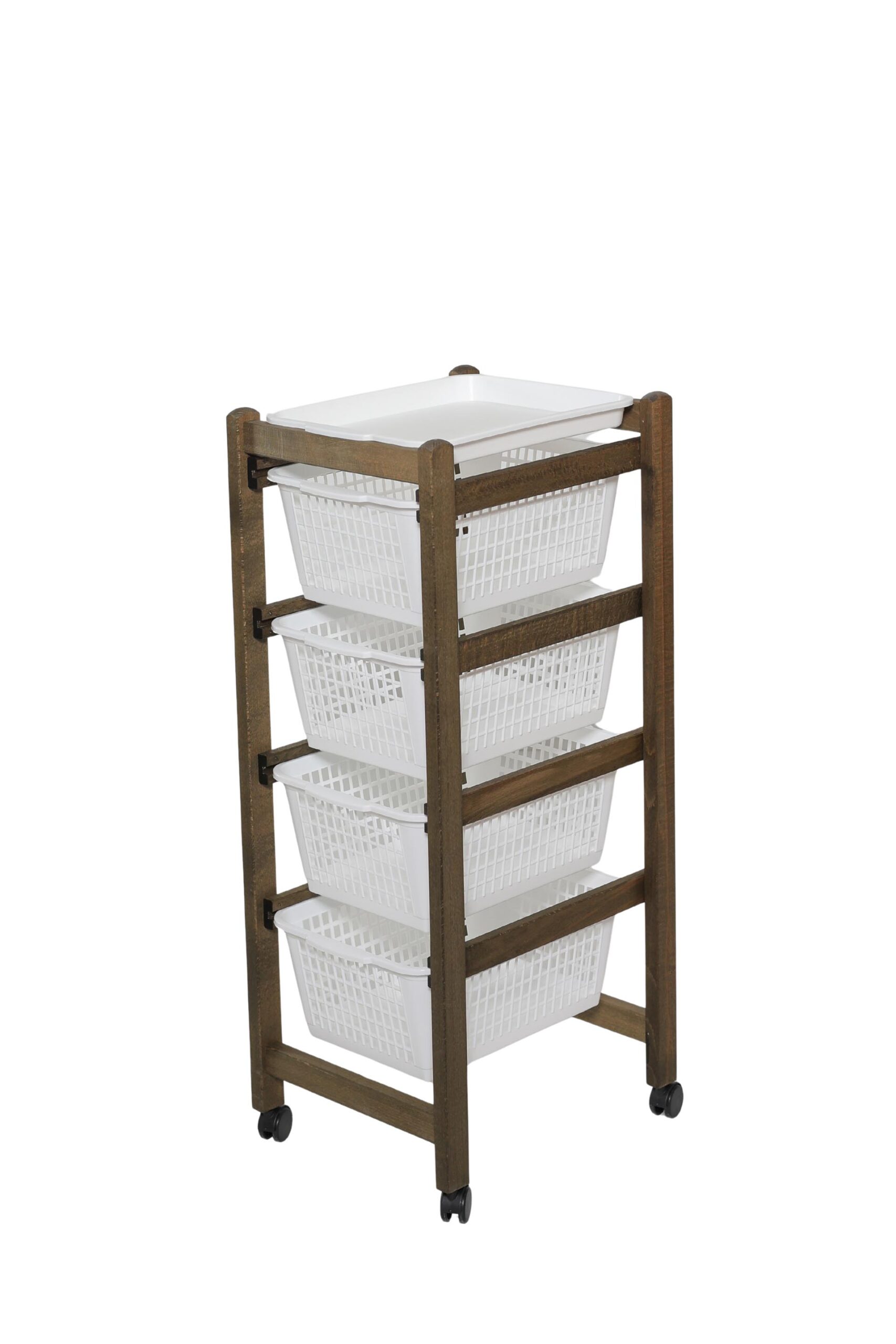 MAS022 CARRELLO JOLLY ECO NOCE CESTO BIANCO