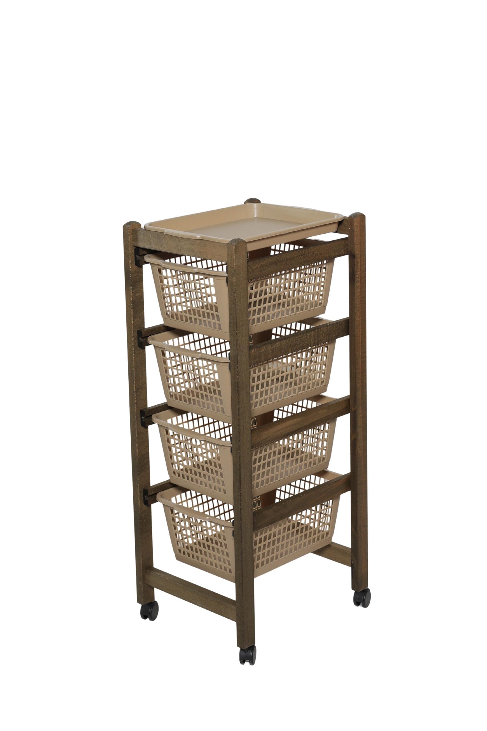 MAS022 CARRELLO JOLLY NOCE ECO CESTO TORTORA