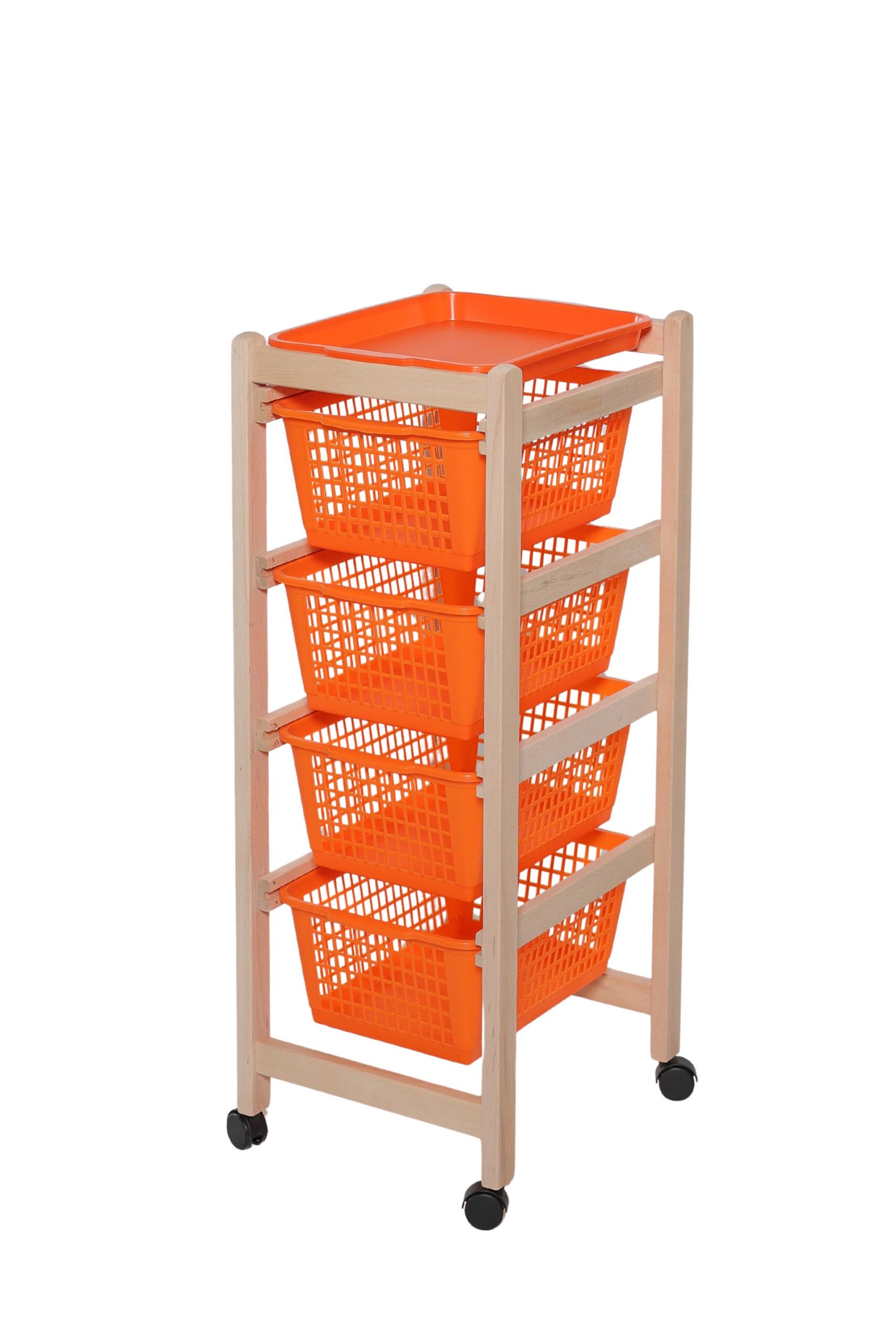 MAS070 CARRELLO JOLLY ECO NATURALE CESTO ARANCIO