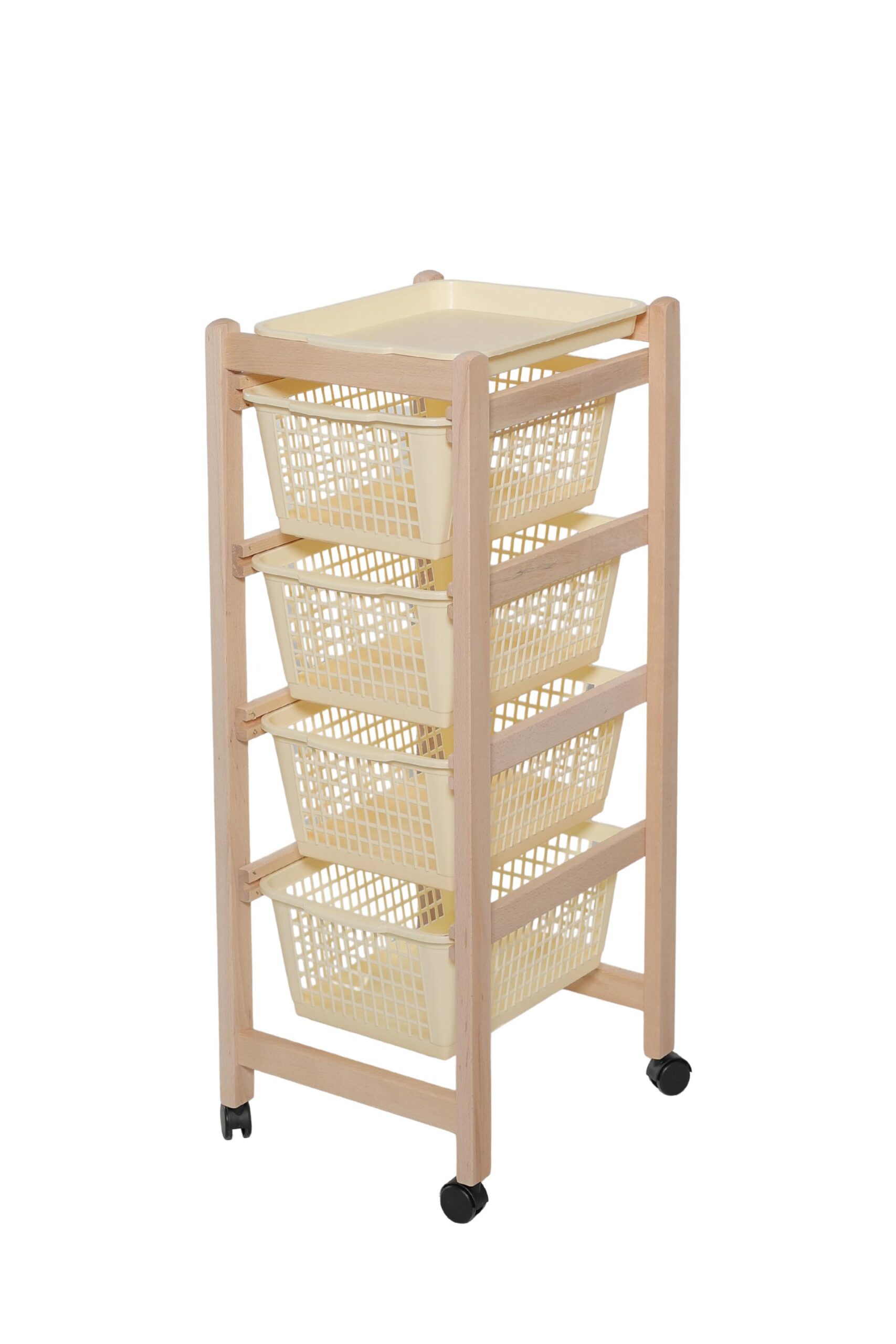 MAS070 CARRELLO JOLLY ECO NATURALE CESTO AVORIO