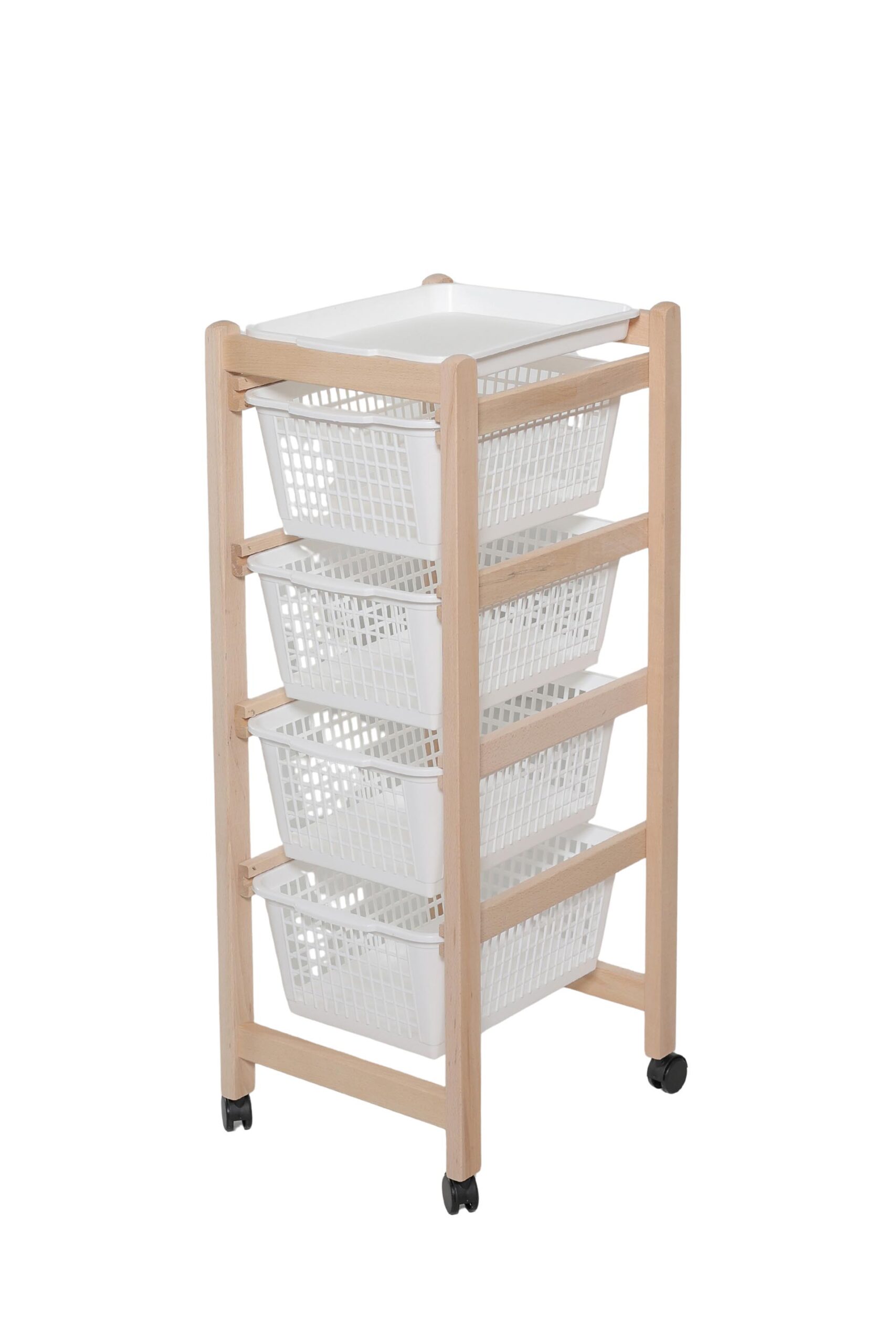 MAS070 CARRELLO JOLLY ECO NATURALE CESTO BIANCO