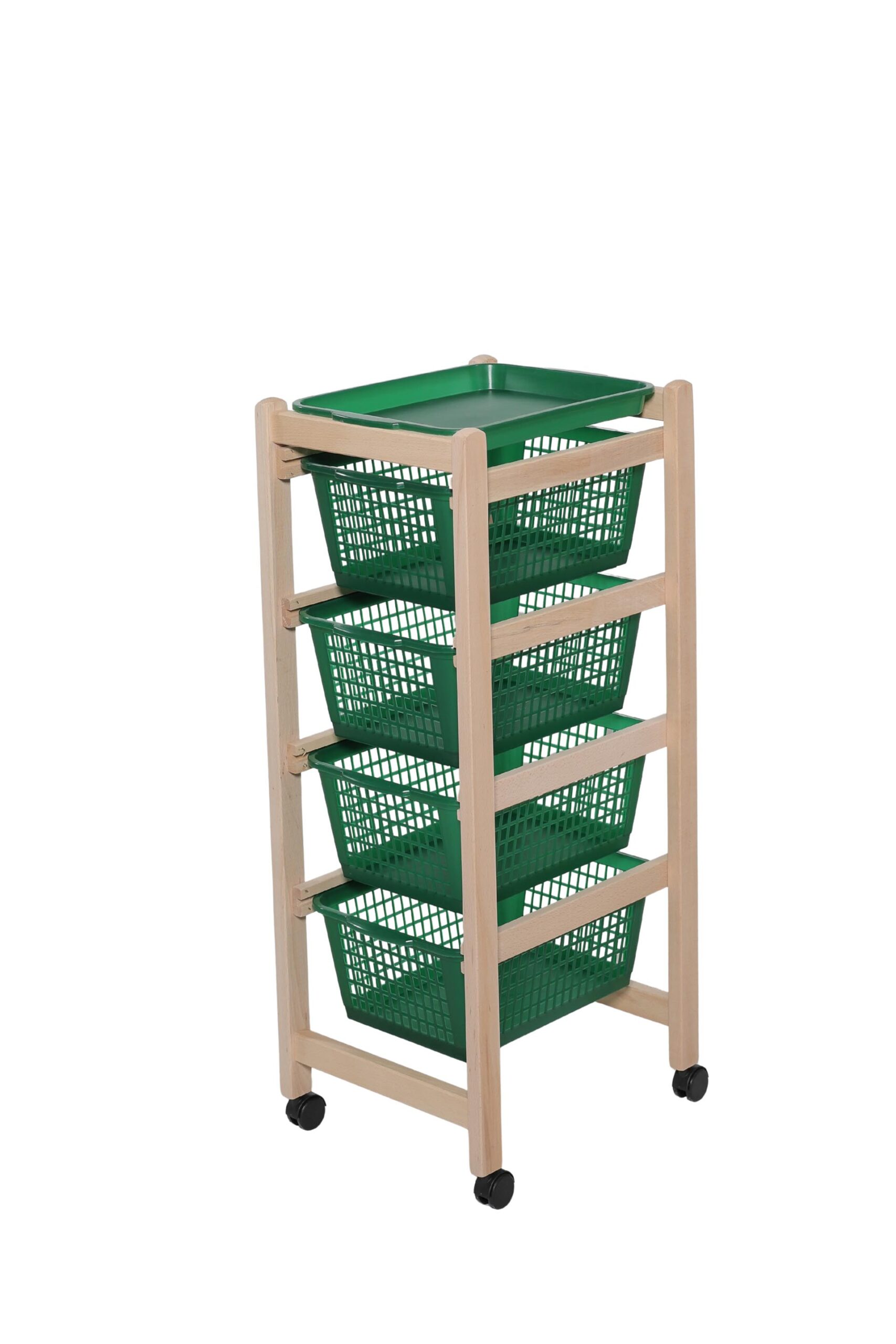 MAS070 CARRELLO JOLLY ECO NATURALE CESTO VERDONE