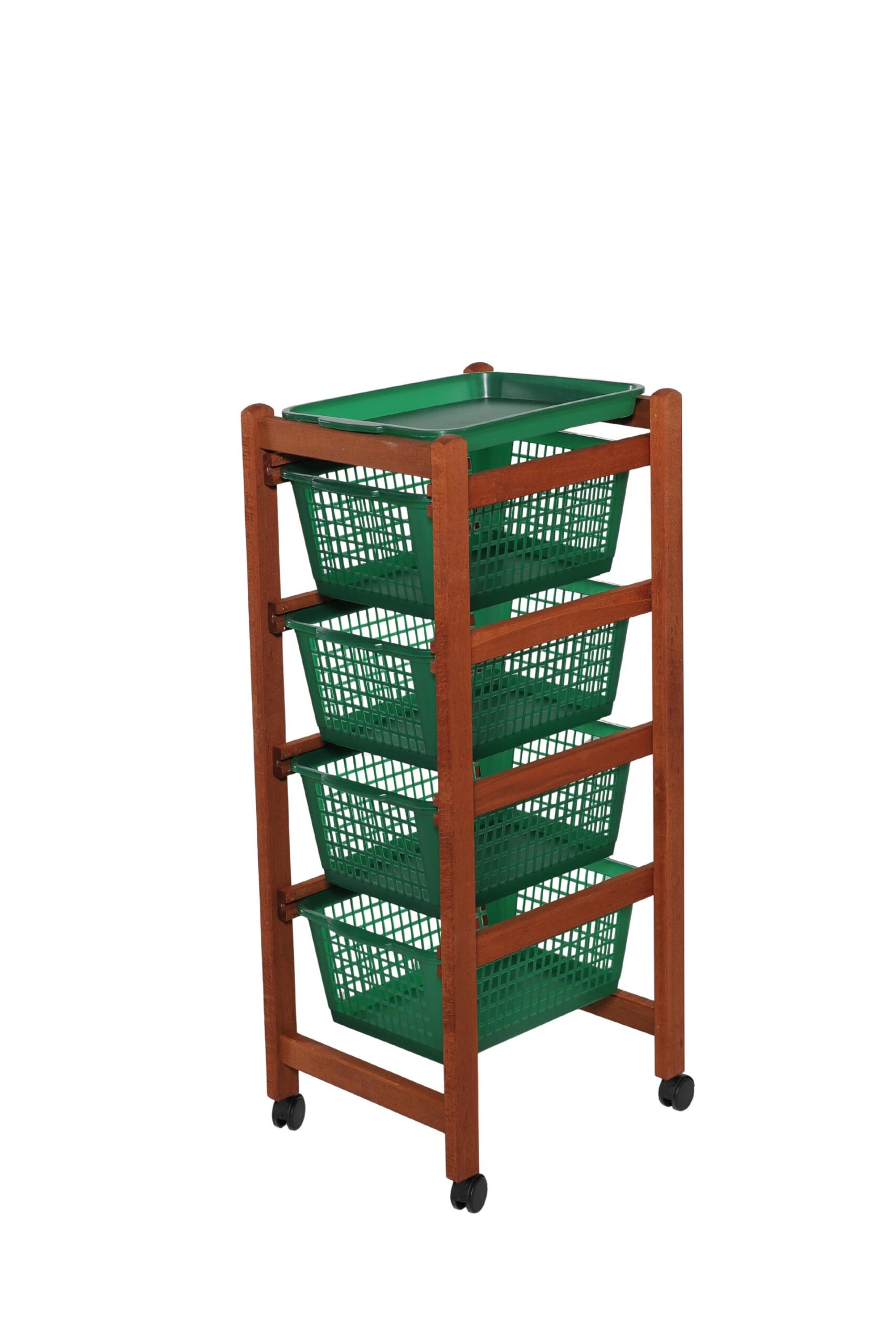 MAS121 CARRELLO JOLLY ECO CILIEGIO CESTINO VERDONE