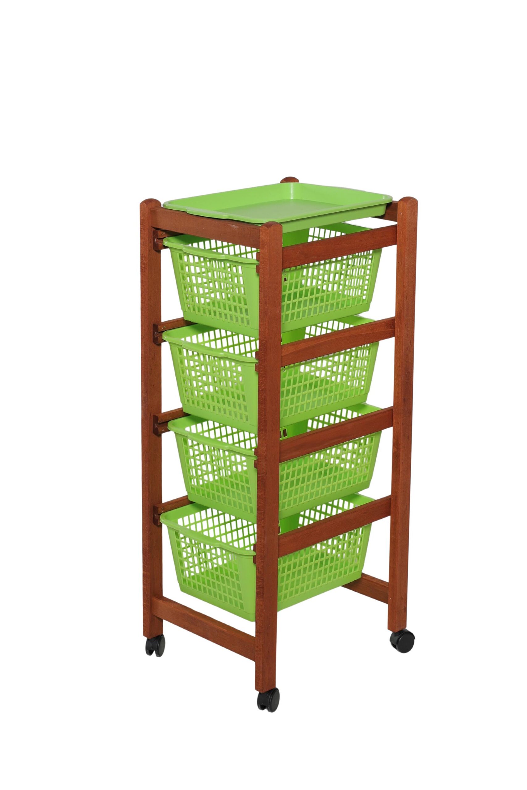 MAS121 CARRELLO JOLLY ECO CILIEGIO CESTO VERDINO