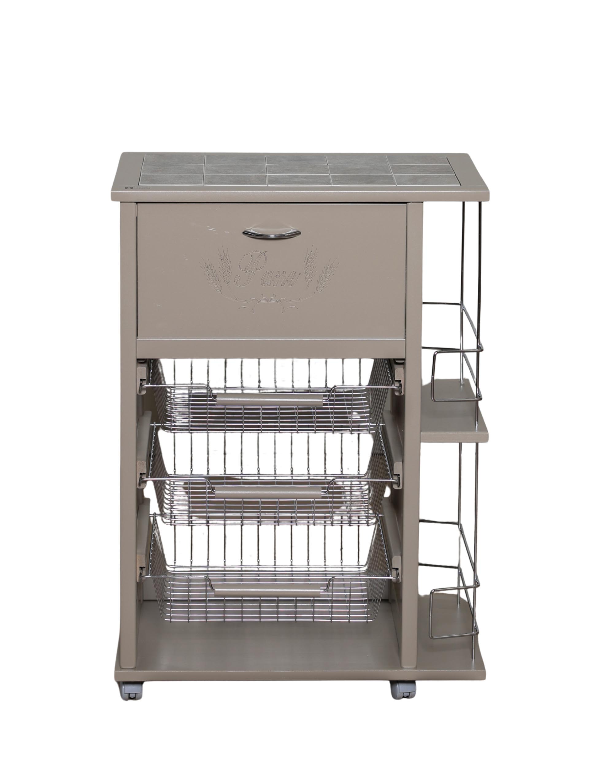 MAS250 CARRELLO PORTAPANE+PORTABOTTIGLIE TORTORA