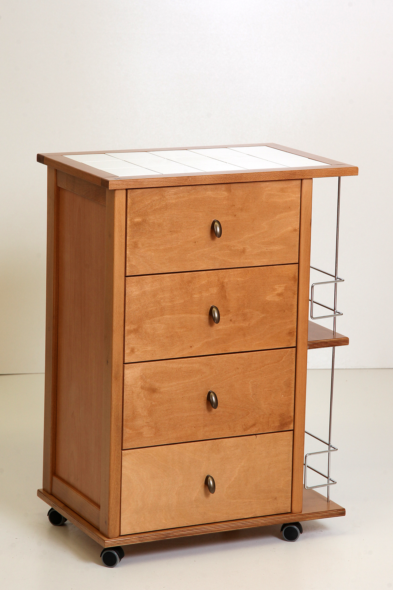 MAS220 cassettiera vesuvio poker con portabottiglie rovere