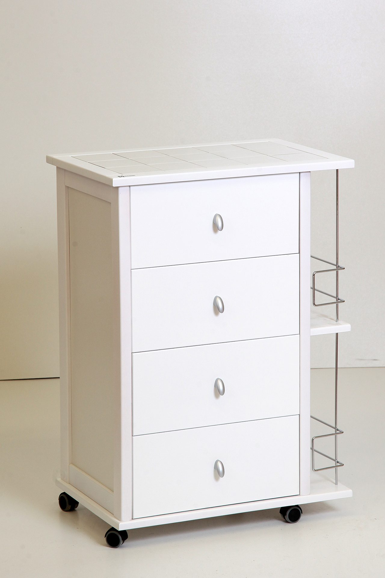 MAS238 cassettiera vesuvio poker con portabottiglie bianco