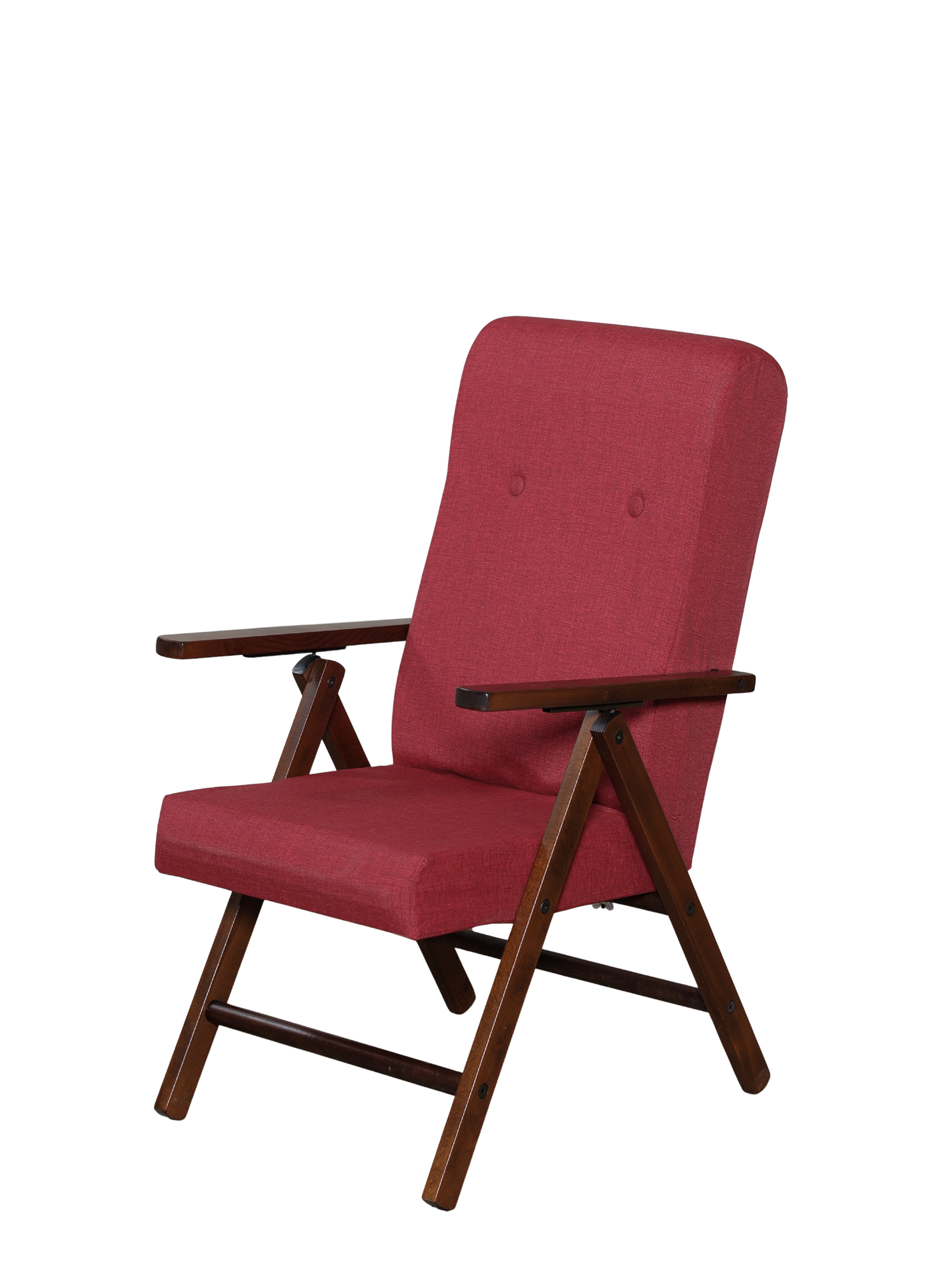 MAS341 POLTRONA CALIFORNIA NOCE TINTA UNITA ROSSA