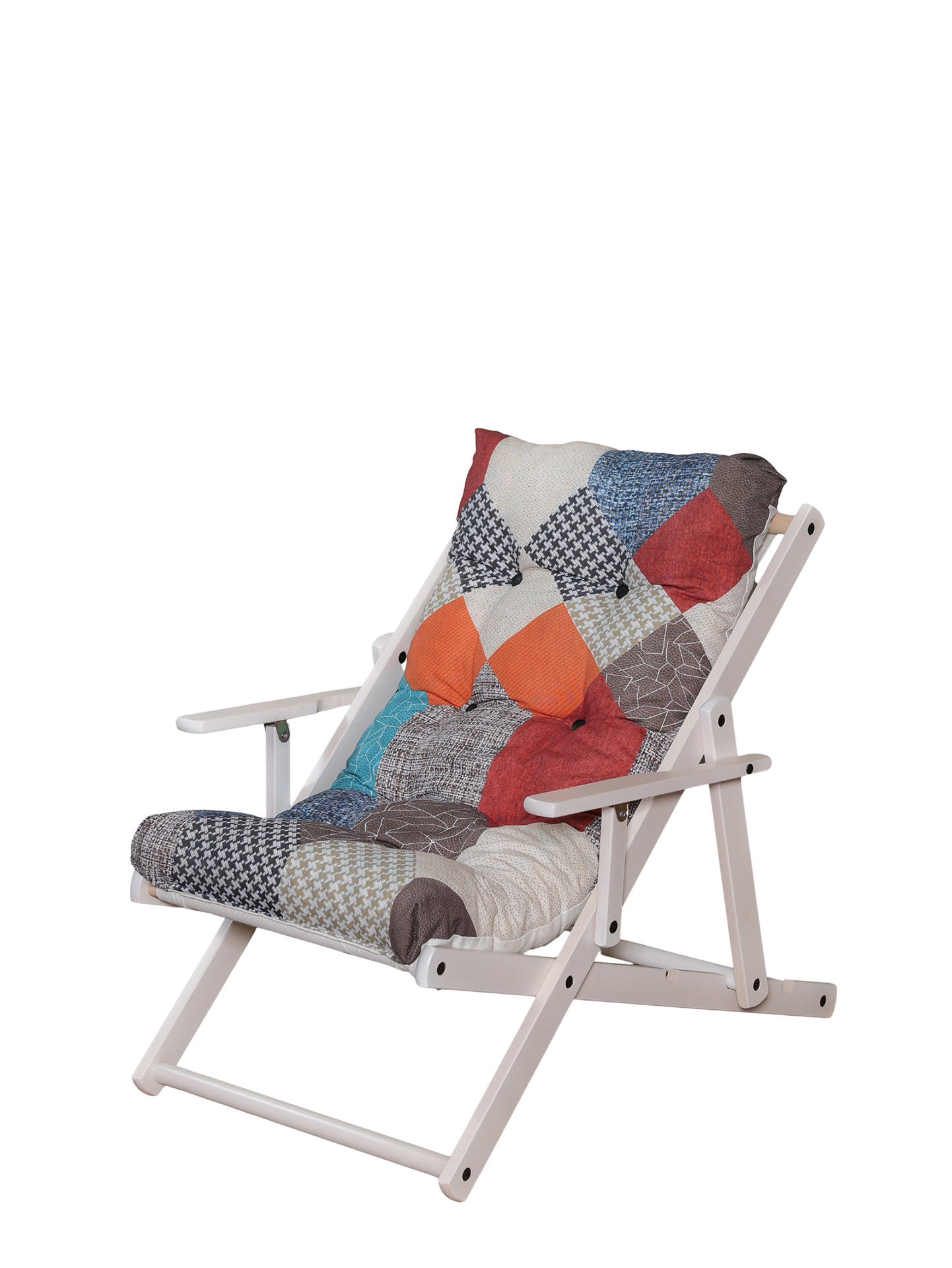 MAS386 POLTRONA RELAX BIANCA ANILINA PATCWORK